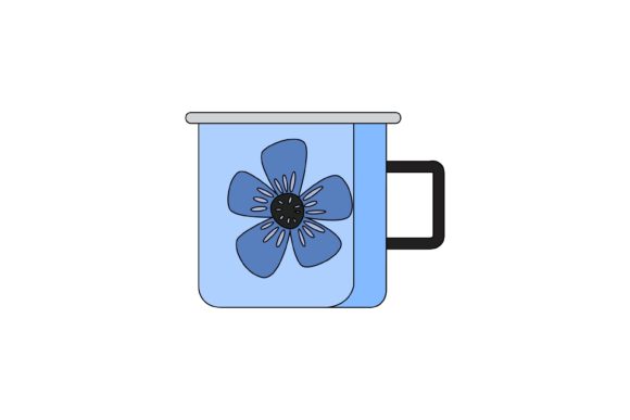 Blue Flower Cup Vector 3