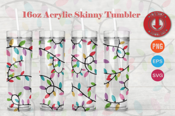 Christmas Lights 16oz Skinny Maars