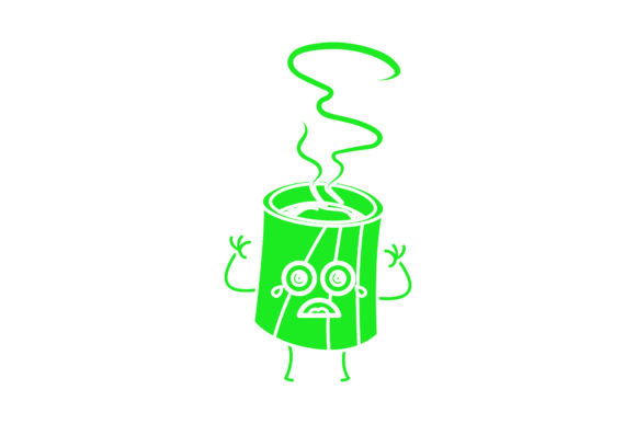 Coffee Cup Dessert Kawaii Green Icon