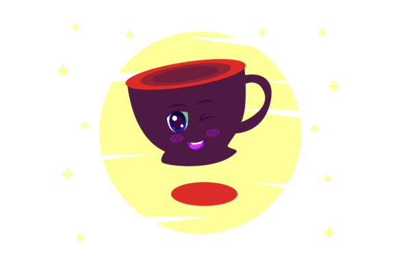 Coffee Cup Sweet Kawaii Circle Style