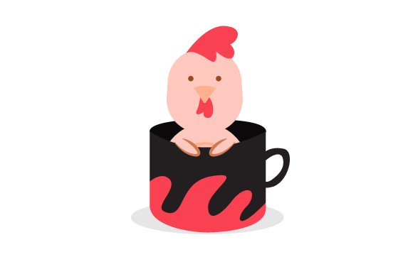 Cute Animal Chick Character Inside Cup