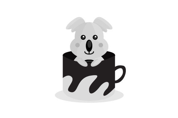 Cute Animal Koala Character Inside Cup