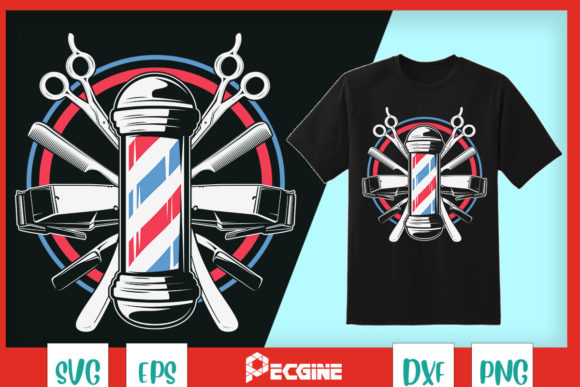 Funny Barber Barbershop Pole Tools