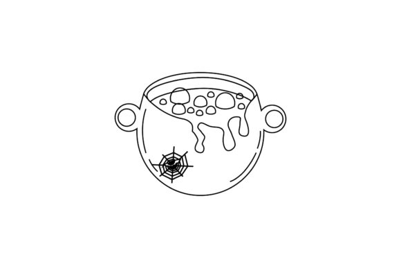 Halloween Cup Icon Design Outline