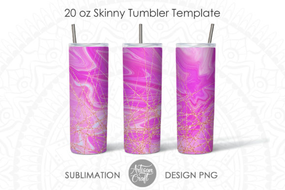 Pink Glitter, 20 Oz Tumbler Sublimation