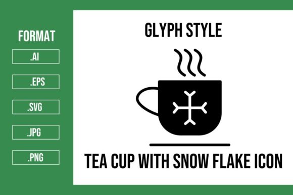 Tea Cup with Snow Flake Glyph Icon
