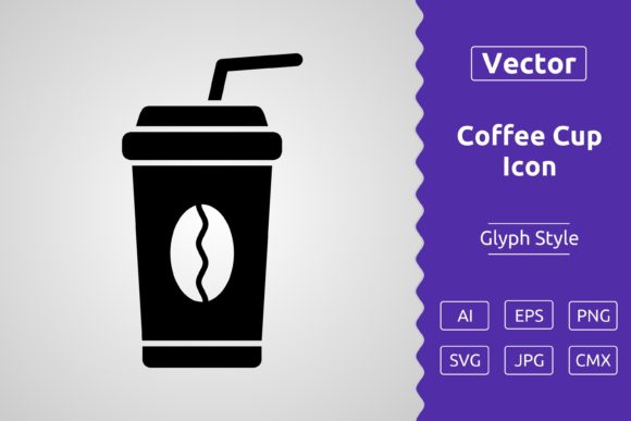 Vector Coffee Cup Glyph Icon
